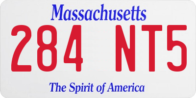 MA license plate 284NT5