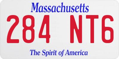 MA license plate 284NT6
