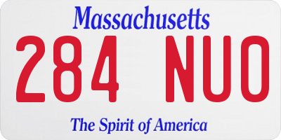 MA license plate 284NU0