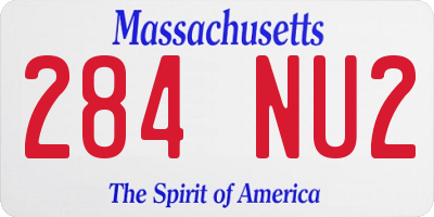 MA license plate 284NU2