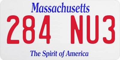 MA license plate 284NU3