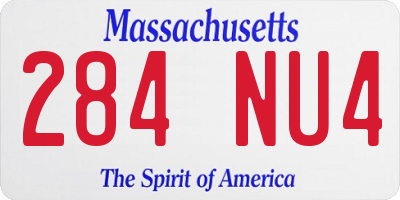 MA license plate 284NU4