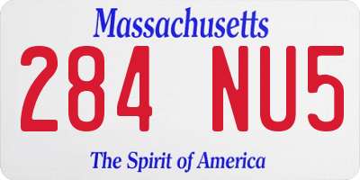 MA license plate 284NU5
