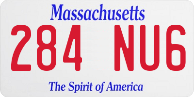 MA license plate 284NU6
