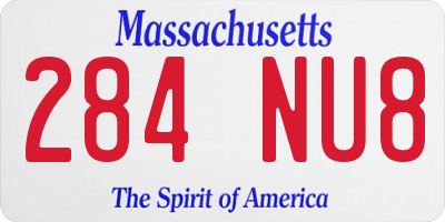 MA license plate 284NU8
