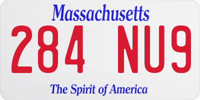 MA license plate 284NU9