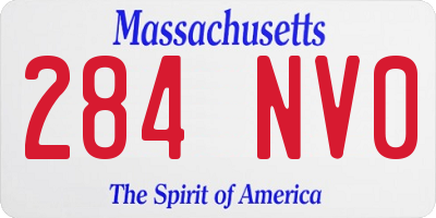 MA license plate 284NV0
