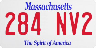 MA license plate 284NV2