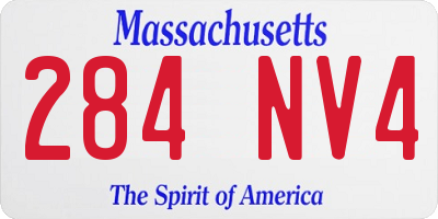 MA license plate 284NV4
