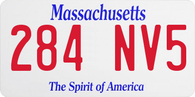 MA license plate 284NV5