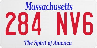 MA license plate 284NV6