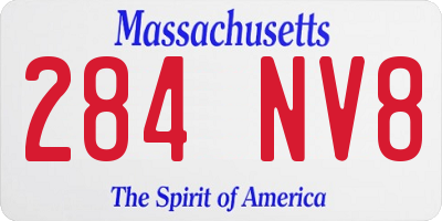 MA license plate 284NV8