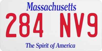 MA license plate 284NV9