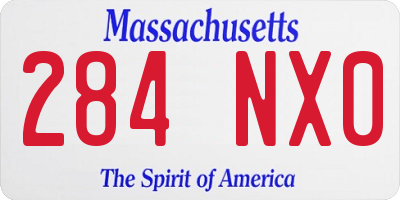 MA license plate 284NX0