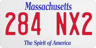 MA license plate 284NX2