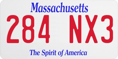 MA license plate 284NX3