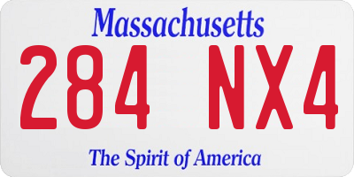 MA license plate 284NX4