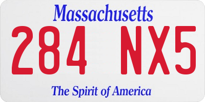 MA license plate 284NX5