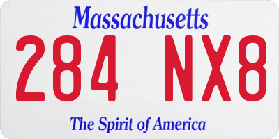 MA license plate 284NX8