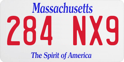 MA license plate 284NX9