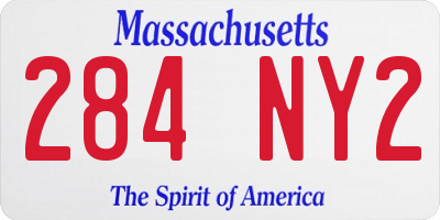 MA license plate 284NY2