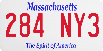 MA license plate 284NY3