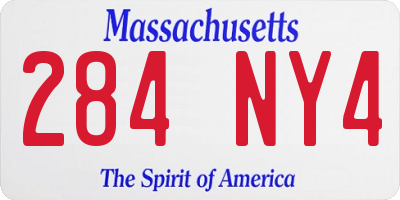 MA license plate 284NY4