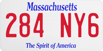 MA license plate 284NY6