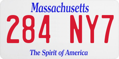MA license plate 284NY7