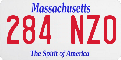 MA license plate 284NZ0