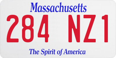 MA license plate 284NZ1