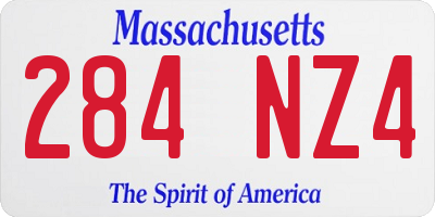 MA license plate 284NZ4