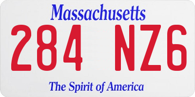 MA license plate 284NZ6