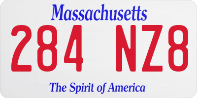 MA license plate 284NZ8