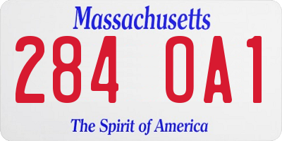 MA license plate 284OA1
