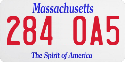 MA license plate 284OA5