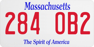 MA license plate 284OB2