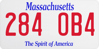 MA license plate 284OB4