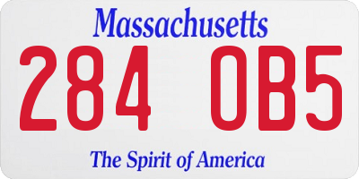 MA license plate 284OB5