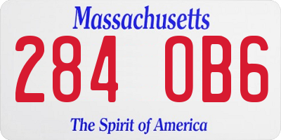 MA license plate 284OB6