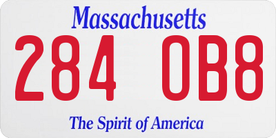 MA license plate 284OB8