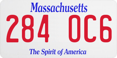 MA license plate 284OC6