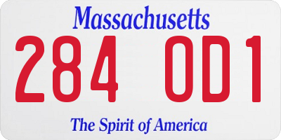 MA license plate 284OD1