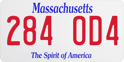 MA license plate 284OD4
