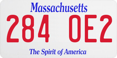 MA license plate 284OE2