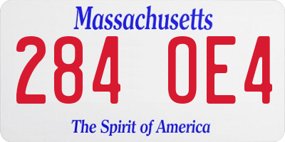 MA license plate 284OE4