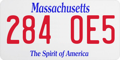 MA license plate 284OE5