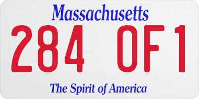 MA license plate 284OF1