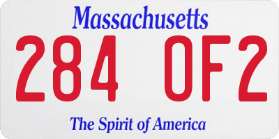 MA license plate 284OF2