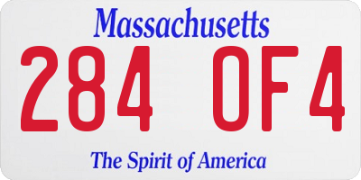 MA license plate 284OF4